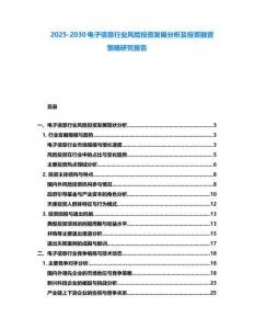 2025-2030電子信息行業風險投資發展分析及投資融資策略研究報告
