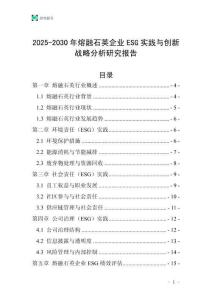 2025-2030年熔融石英企業(yè)ESG實(shí)踐與創(chuàng)新戰(zhàn)略分析研究報(bào)告