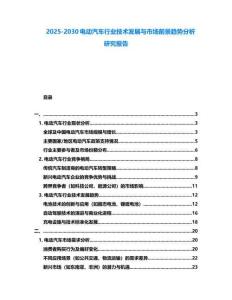 2025-2030電動汽車行業(yè)技術(shù)發(fā)展與市場前景趨勢分析研究報告
