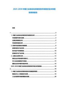 2025-2030中國工業(yè)自動化控制系統(tǒng)市場現(xiàn)狀及未來趨勢預(yù)測報告