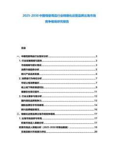 2025-2030中國母嬰用品行業精細化運營品牌出海市場競爭格局研究報告