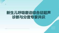 新生兒呼吸窘迫綜合征超聲診斷與分度專家共識