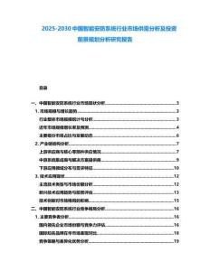 2025-2030中国智能安防系统行业市场供需分析及投资前景规划分析研究报告