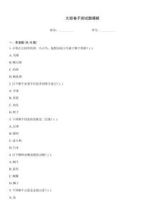 大班卷子測試題模板