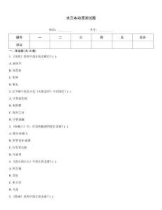 求日本動漫測試題