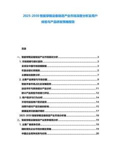 2025-2030智能穿戴設備制造產業市場深度分析及用戶體驗與產品研發策略報告