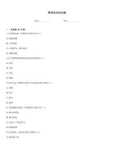 精神支柱测试题