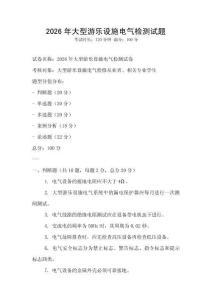 2026年大型游樂設施電氣檢測試題