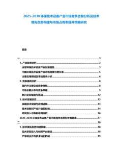 2025-2030環保技術設備產業市場競爭態勢分析及技術領先優勢構建與市場占有率提升策略研究