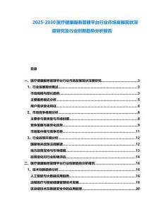 2025-2030醫(yī)療健康服務管理平臺行業(yè)市場發(fā)展現(xiàn)狀深度研究及行業(yè)創(chuàng)新趨勢分析報告