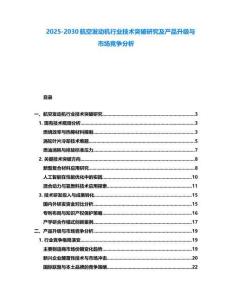 2025-2030航空發(fā)動(dòng)機(jī)行業(yè)技術(shù)突破研究及產(chǎn)品升級(jí)與市場競爭分析