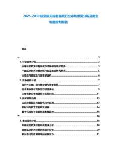2025-2030航空航天控制系統行業市場供需分析及商業發展規劃報告