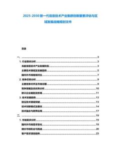 2025-2030新一代信息技术产业集群创新要素评估与区域发展战略规划文件