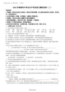 2025年湖南省中考語文模擬試題(二)(有答案)
