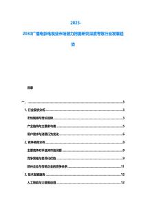 2025-2030廣播電影電視業(yè)市場(chǎng)潛力挖掘研究深度考察行業(yè)發(fā)展趨勢(shì)
