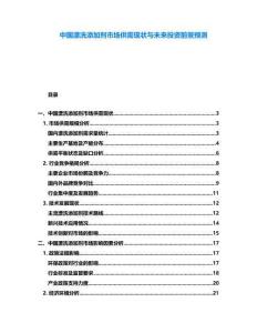 中国漂洗添加剂市场供需现状与未来投资前景预测