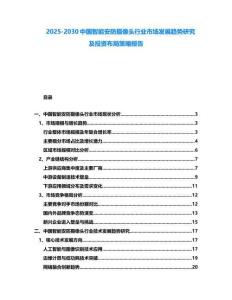 2025-2030中国智能安防摄像头行业市场发展趋势研究及投资布局策略报告