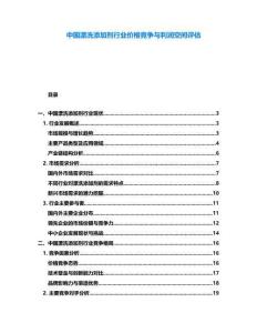 中國漂洗添加劑行業價格競爭與利潤空間評估