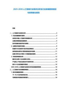2025-2030人工智能行業(yè)現(xiàn)狀分析及行業(yè)發(fā)展前景規(guī)劃與政策建議報(bào)告