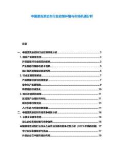 中國(guó)漂洗添加劑行業(yè)政策環(huán)境與市場(chǎng)機(jī)遇分析