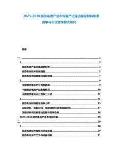 2025-2030固態電池產業市場量產進程追蹤及材料體系競爭與車企合作模式研究