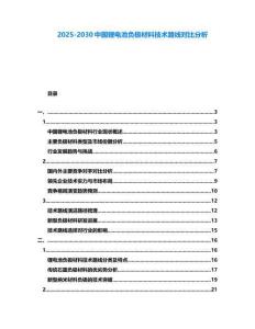 2025-2030中國鋰電池負極材料技術路線對比分析