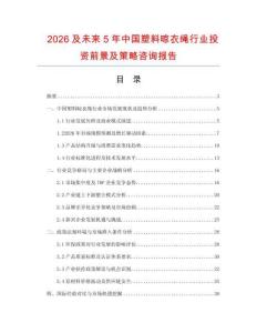 2026及未來5年中國塑料晾衣繩行業(yè)投資前景及策略咨詢報(bào)告