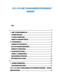 2025-2030中国广告传媒业发展现状分析及投资前景评估规划报告