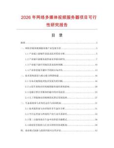 2026年網絡多媒體視頻服務器項目可行性研究報告