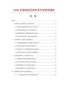 2026年挂钩机芯项目可行性研究报告
