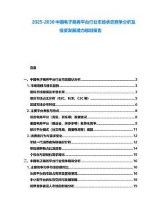 2025-2030中国电子商务平台行业市场状态竞争分析及投资发展潜力规划报告