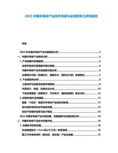 2025中国半导体产业技术突破与全球竞争力评估报告