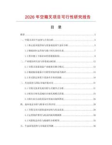 2026年空箱叉項目可行性研究報告