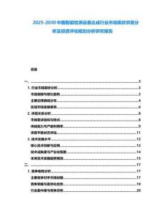 2025-2030中國智能檢測設(shè)備達成行業(yè)市場現(xiàn)狀供需分析及投資評估規(guī)劃分析研究報告