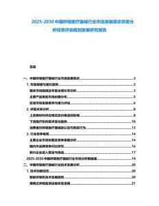 2025-2030中國呼吸醫療器械行業市場發展現狀供需分析投資評估規劃發展研究報告