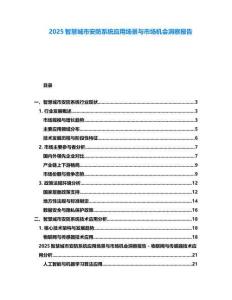 2025智慧城市安防系統應用場景與市場機會洞察報告