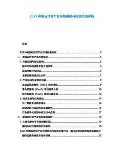 2025中國云計算產業市場格局與投資價值評估