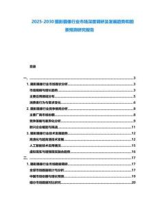 2025-2030攝影攝像行業(yè)市場(chǎng)深度調(diào)研及發(fā)展趨勢(shì)和前景預(yù)測(cè)研究報(bào)告