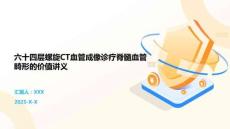 六十四层螺旋CT血管成像诊疗脊髓血管畸形的价值讲义