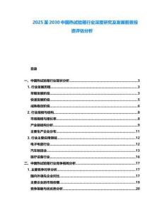 2025至2030中國熱試驗箱行業深度研究及發展前景投資評估分析