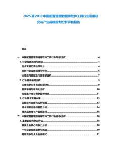 2025至2030中國配置管理數據庫軟件工具行業發展研究與產業戰略規劃分析評估報告