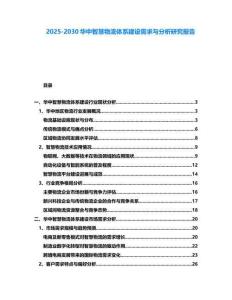 2025-2030華中智慧物流體系建設需求與分析研究報告