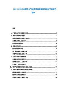 2025-2030中國工業氣體市場供需格局與特種氣體進口替代