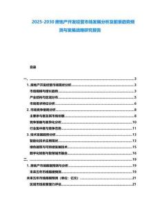 2025-2030房地產開發經營市場發展分析及前景趨勢預測與發展戰略研究報告
