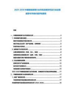 2025-2030中國智能家居行業市場深度研究及行業運營趨勢與市場價值評估報告
