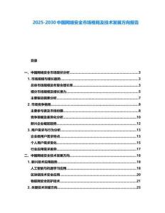 2025-2030中國網絡安全市場格局及技術發展方向報告