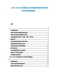 2025-2030大豆纖維加工行業市場現狀調研供需分析投資評估規劃洞察報告
