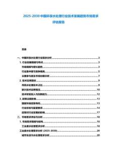 2025-2030中國(guó)環(huán)保水處理行業(yè)技術(shù)發(fā)展趨勢(shì)市場(chǎng)需求評(píng)估報(bào)告
