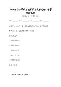 2025年中小學信息技術教育改革動態：教學實踐試題