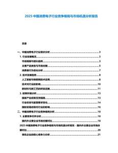 2025中國消費(fèi)電子行業(yè)競爭格局與市場機(jī)遇分析報告